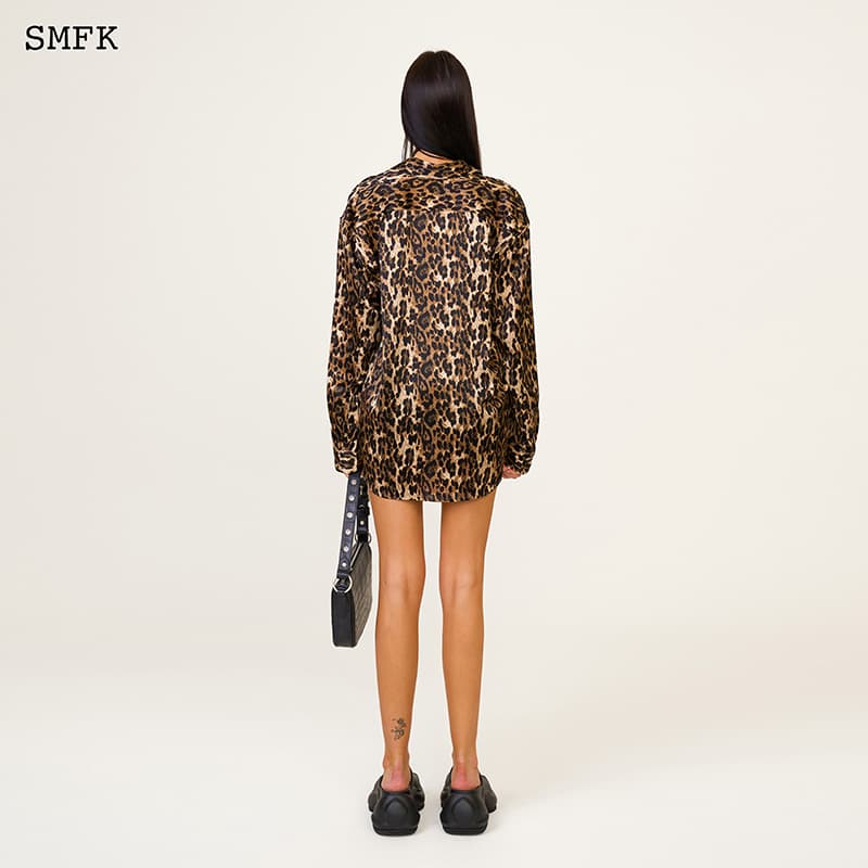 Блузка SMFK Compass Leopard Satin Shirt - изображение 6