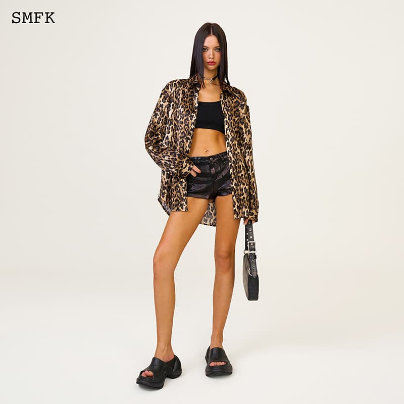 Блузка SMFK Compass Leopard Satin Shirt - изображение 4