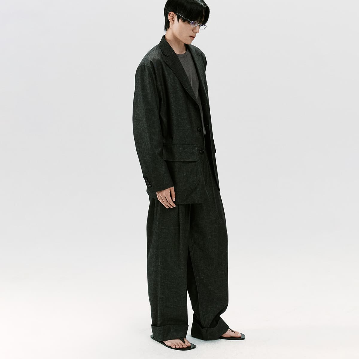 Пиджак cokein Black Gray Color Мужской Классические костюмы - изображение 7
