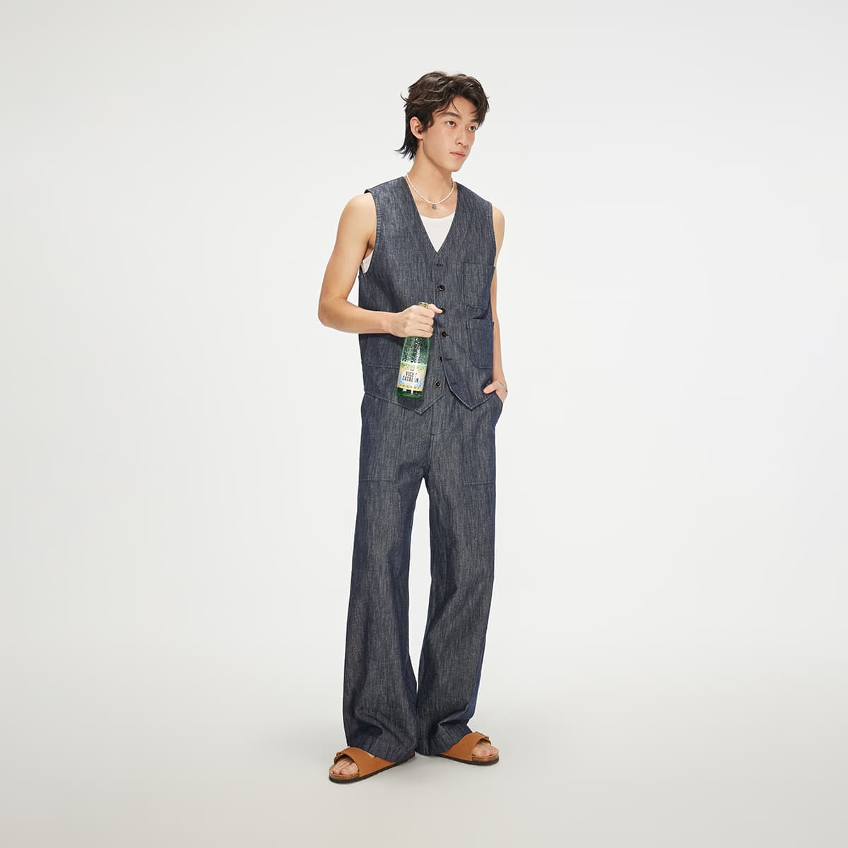 Штаны COKEIN Темно-синий Мужские Джинсы - изображение 7