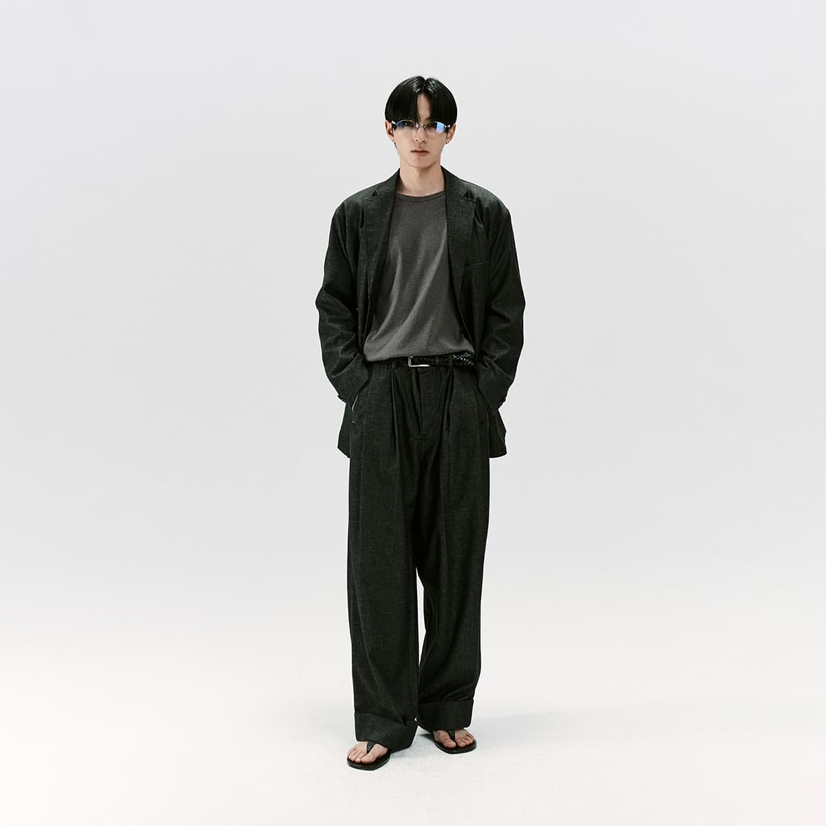 Штаны cokein Black Gray Color Мужской Повседневные брюки - изображение 5