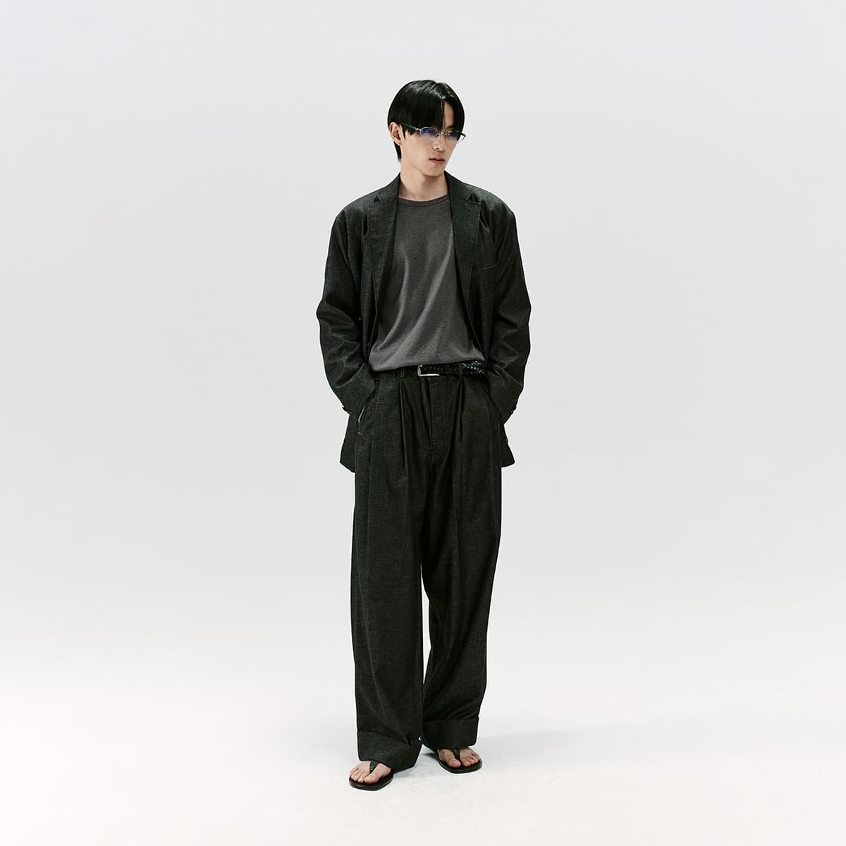 Пиджак cokein Black Gray Color Мужской Классические костюмы - изображение 5