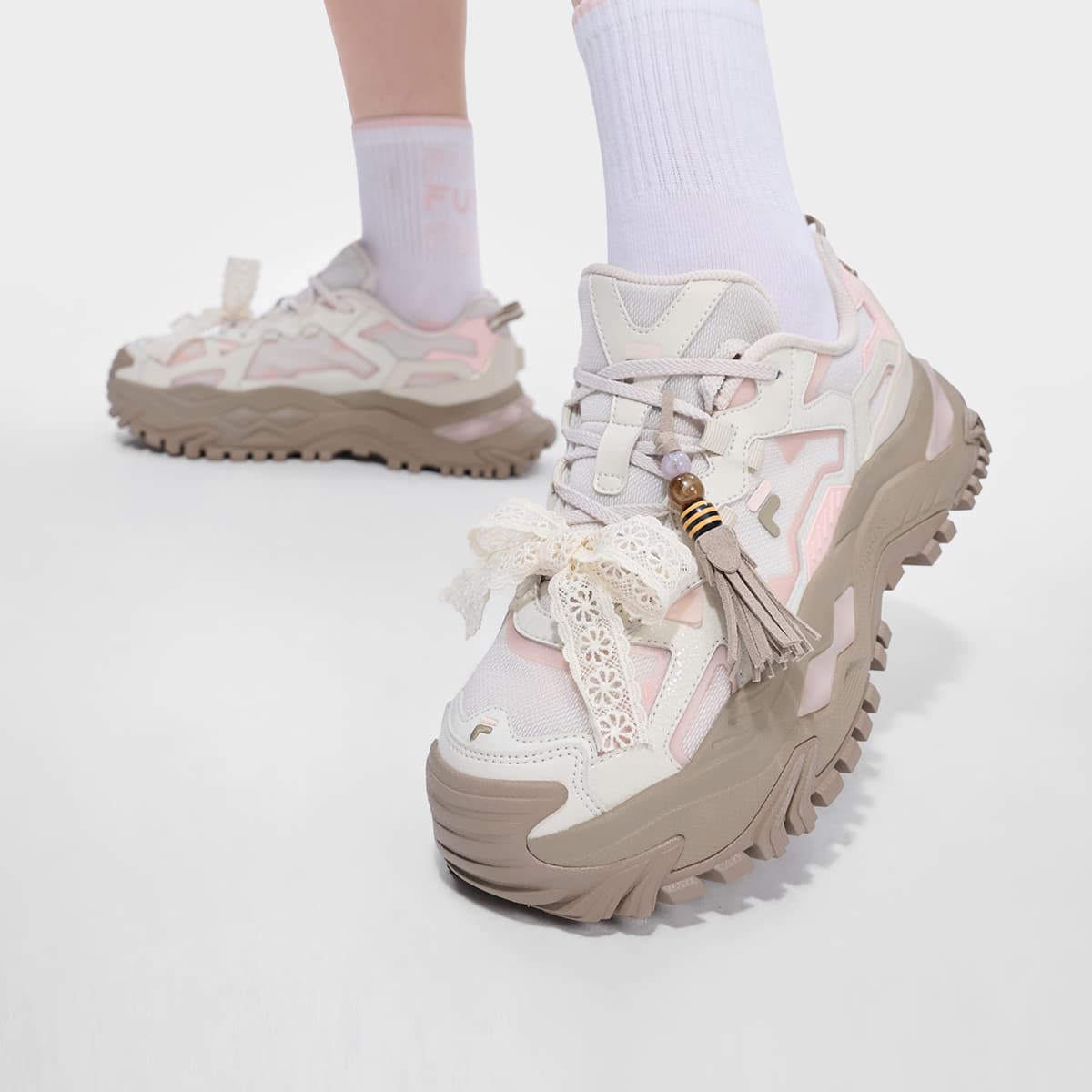 Кроссовки FILA FUSION BIANCO DX массивные кроссовки женские ярко-серый облачно-розовый - изображение 7