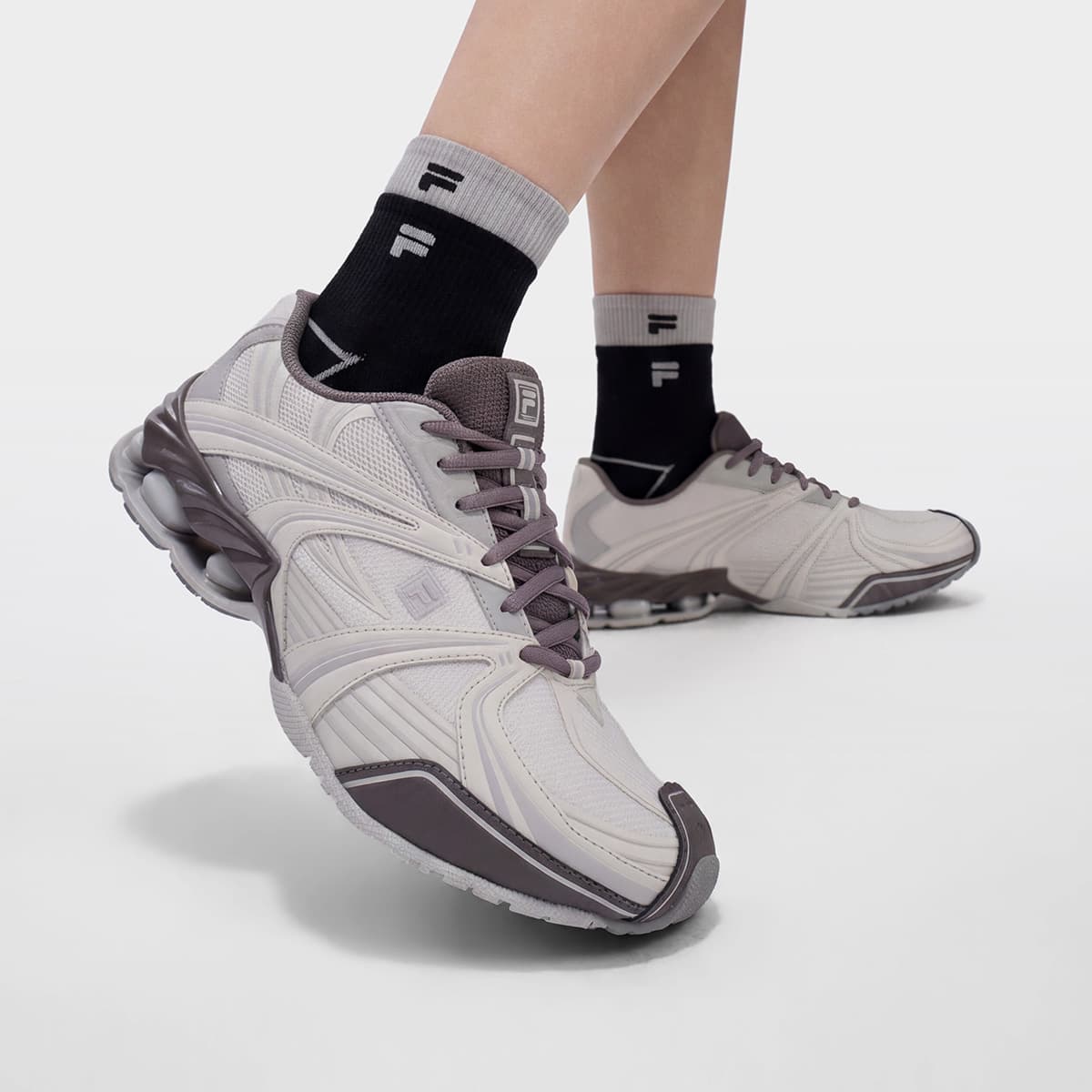 Кроссовки FILA FUSION PLIE Лоу-топы Повседневная обувь Женская Туманный Серый Грибной Серый - изображение 8