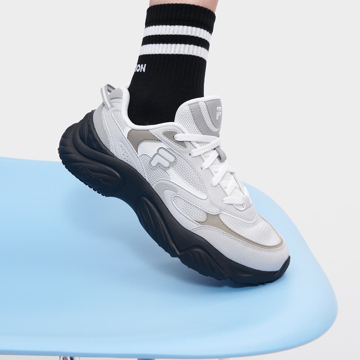 Кроссовки для бега FILA FUSION Conch II Conch Shoe Текстиль Синтетическая кожа Амортизация Износостойкие низкие беговые кроссовки - изображение 9