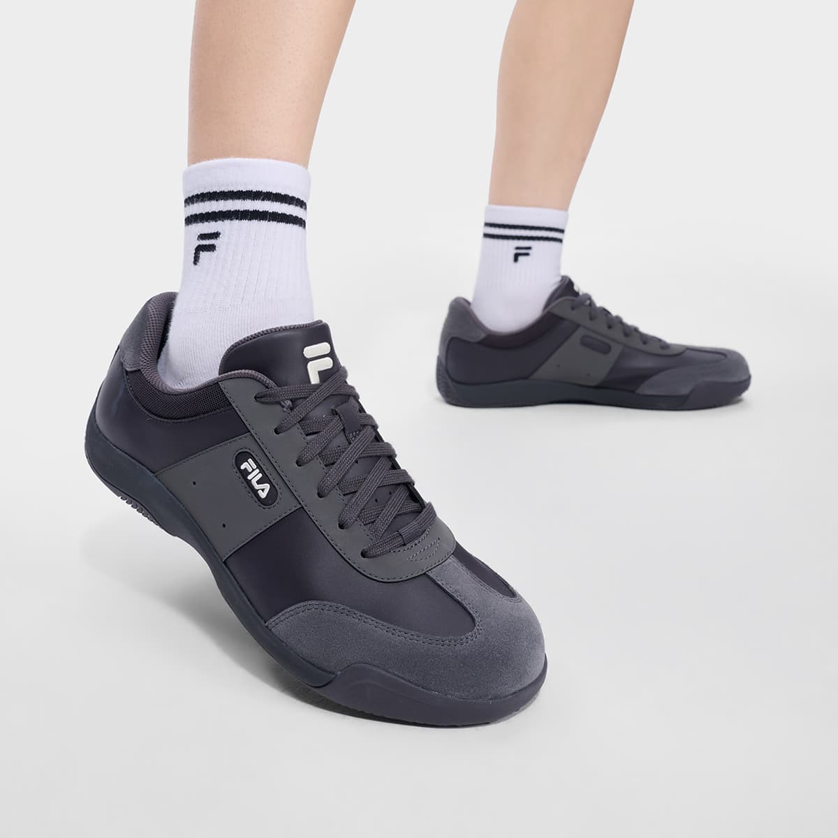 Кроссовки FILA FUSION Ade Повседневная обувь Low Топ Обсидиановый черный Железно-серый Мужской - изображение 8