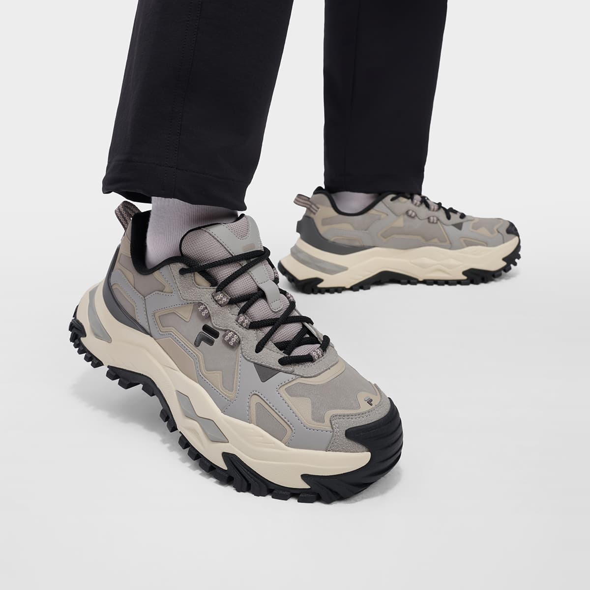 Кроссовки FILA FUSION Bianco Низкие кеды массивные кроссовки Мужские Кремниево-серый Бежевый хаки Коричневый - изображение 8