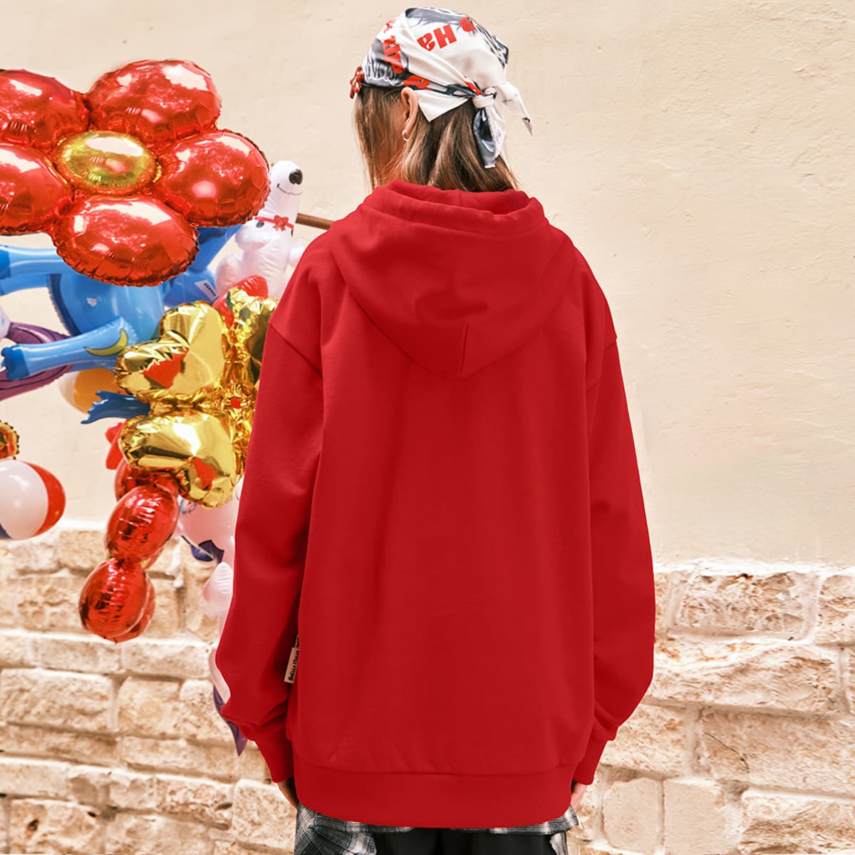 Худи FILA FUSION Толстовка Унисекс Гранатовый красный - изображение 5