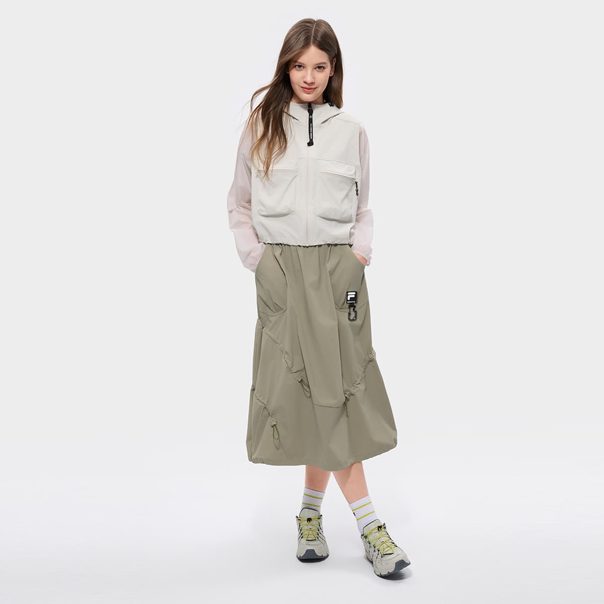 Юбка FILA FUSION Повседневная длинная юбка женская Bay коричневый - изображение 3