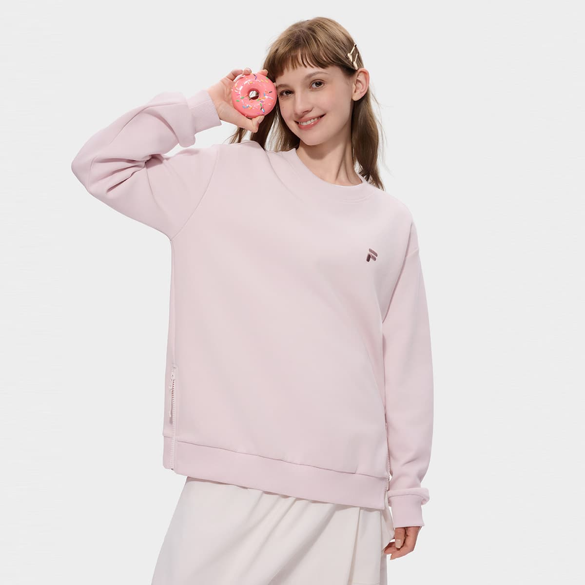 Кофта FILA FUSION FOB Свитшот Унисекс Персик Сказочный розовый - изображение 3