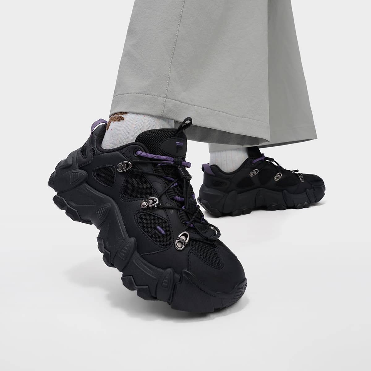 Кроссовки FILA FUSION exocet ii Лоу-топы Массивные кроссовки Женские Скачущий конь Черный - изображение 8