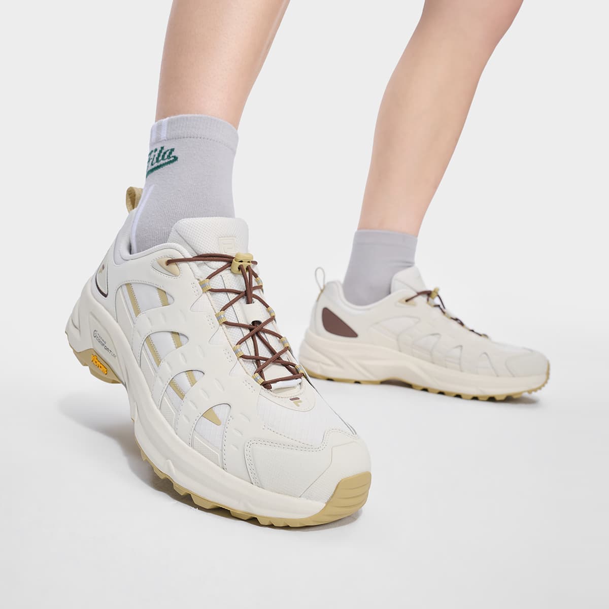 Кроссовки FILA FUSION COMO X 2,0 Повседневная обувь Тофу Белый Какао-коричневый Мужской - изображение 8