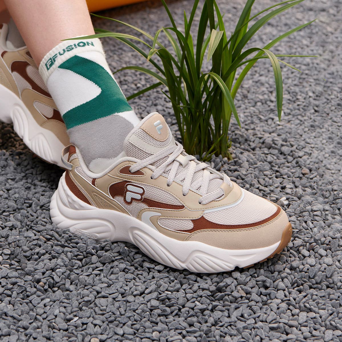 Кроссовки для бега FILA FUSION Conch II Conch Shoe Текстиль Синтетическая кожа Низкий топ Повседневные беговые кроссовки Женские - изображение 8