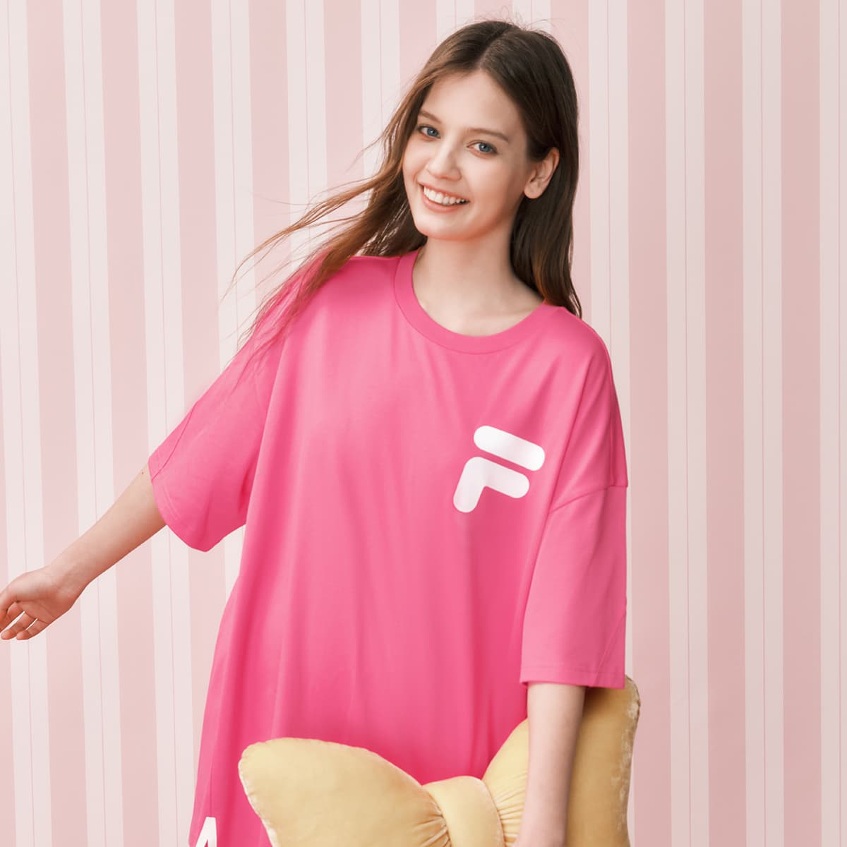 Футболка FILA FUSION T-Shirt Унисекс Кармин Розовый - изображение 3