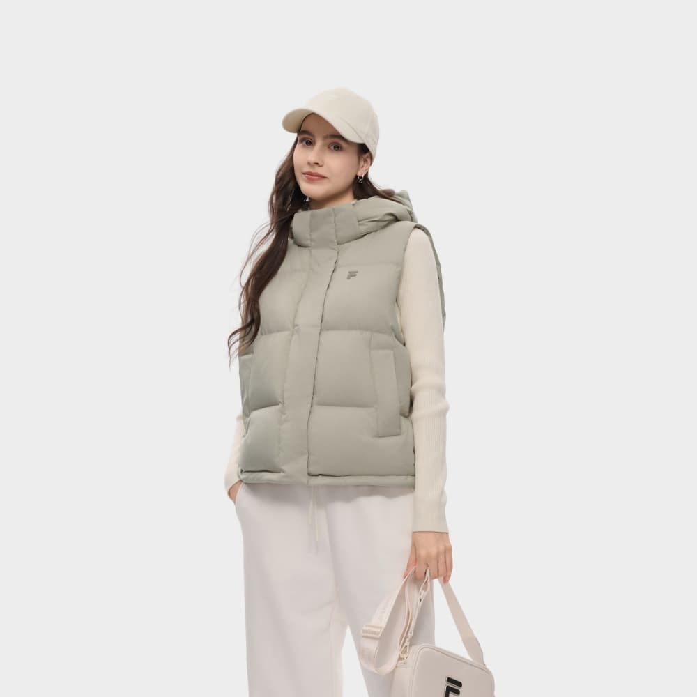 FILA FUSION FOB Пуховый жилет Женские Флисовая подкладка Серый - изображение 4