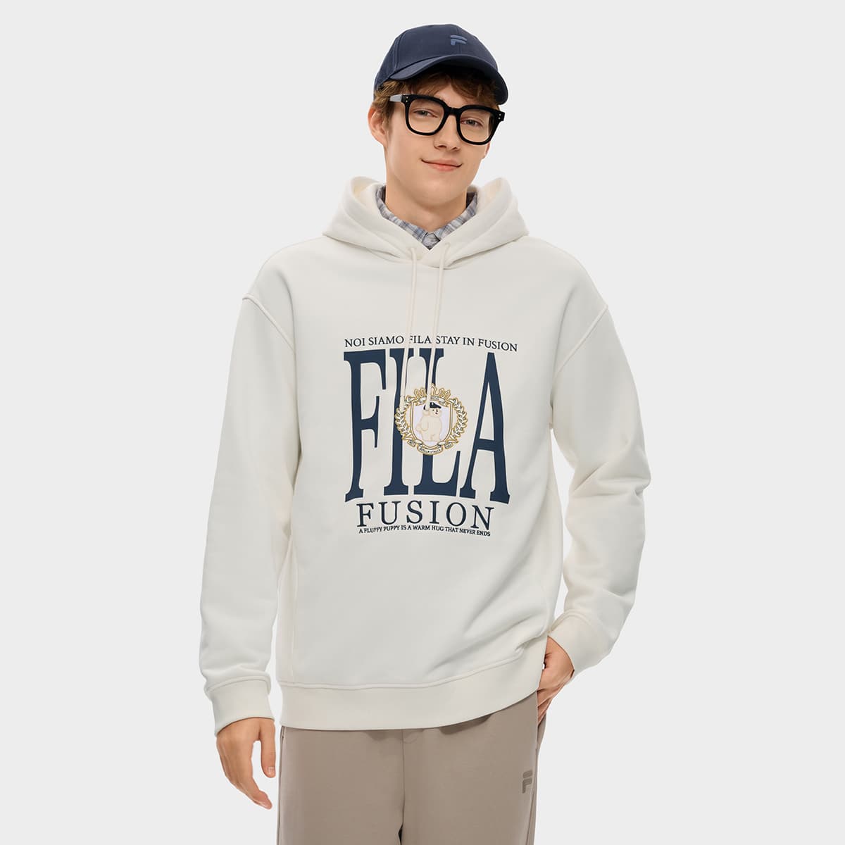 Худи FILA FUSION FOB Облачный белый Унисекс Толстовки - изображение 3
