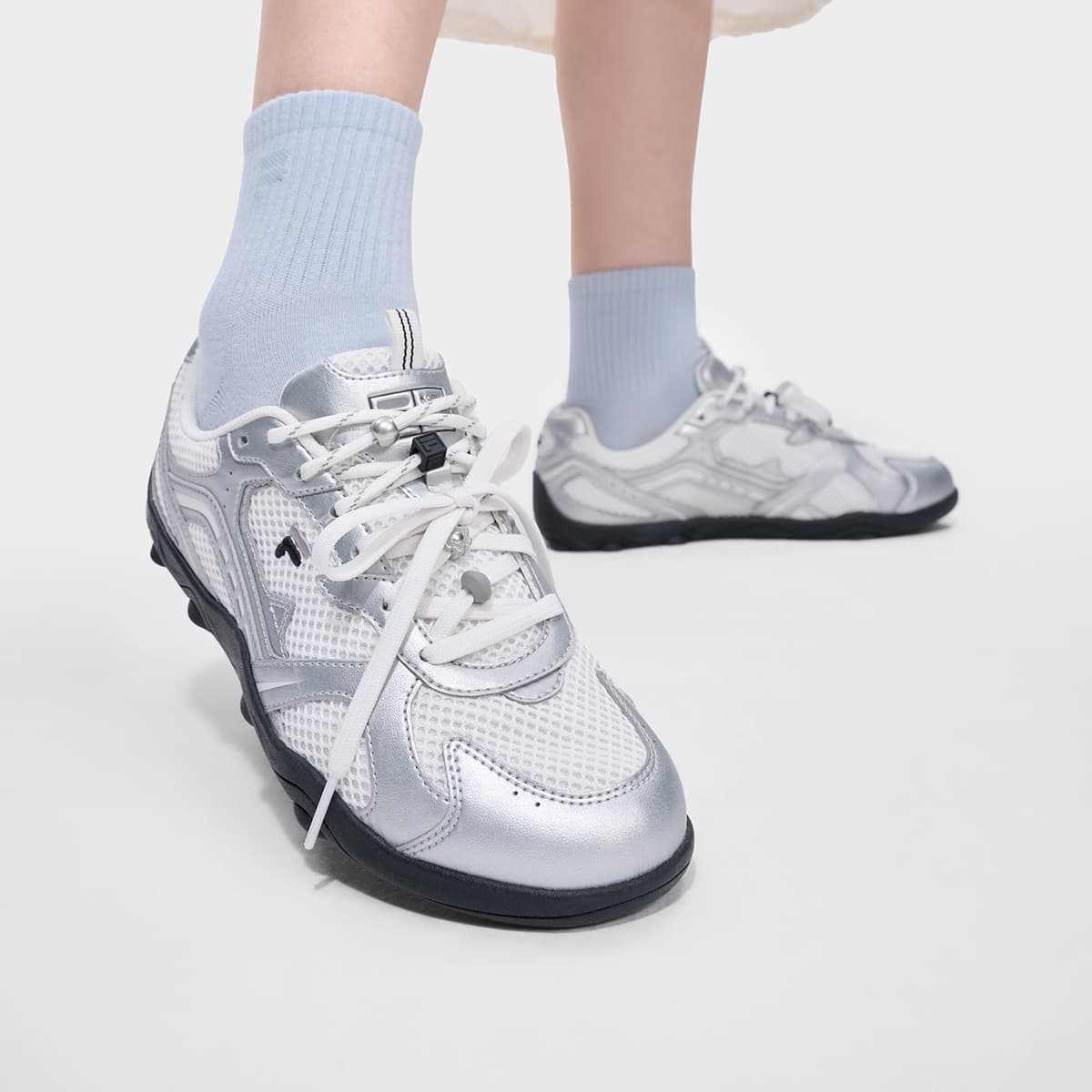 Кроссовки FILA FUSION Flora Low Топ Повседневная обувь Женская Белый Космический Серебряный - изображение 8
