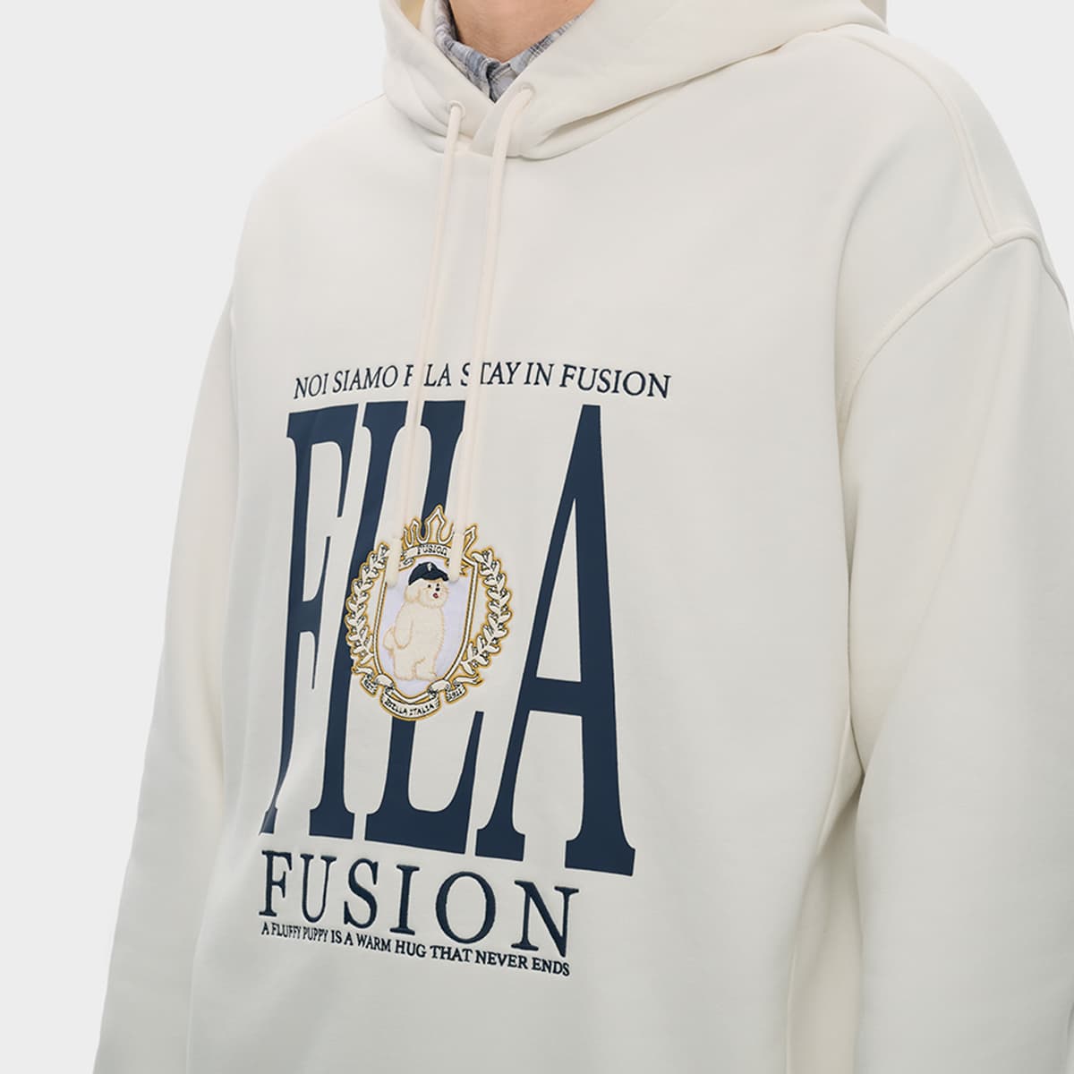 Худи FILA FUSION FOB Облачный белый Унисекс Толстовки - изображение 5