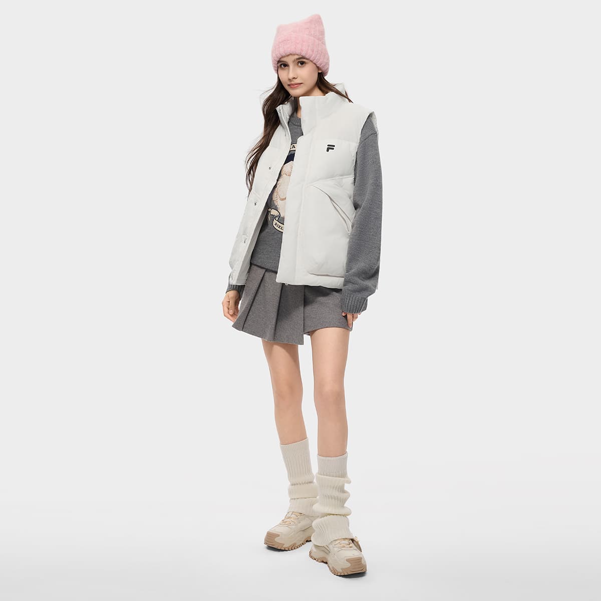 Зимняя куртка FILA FUSION FOBFILA X MOONGE Пуховый жилет Унисекс Белый - изображение 6
