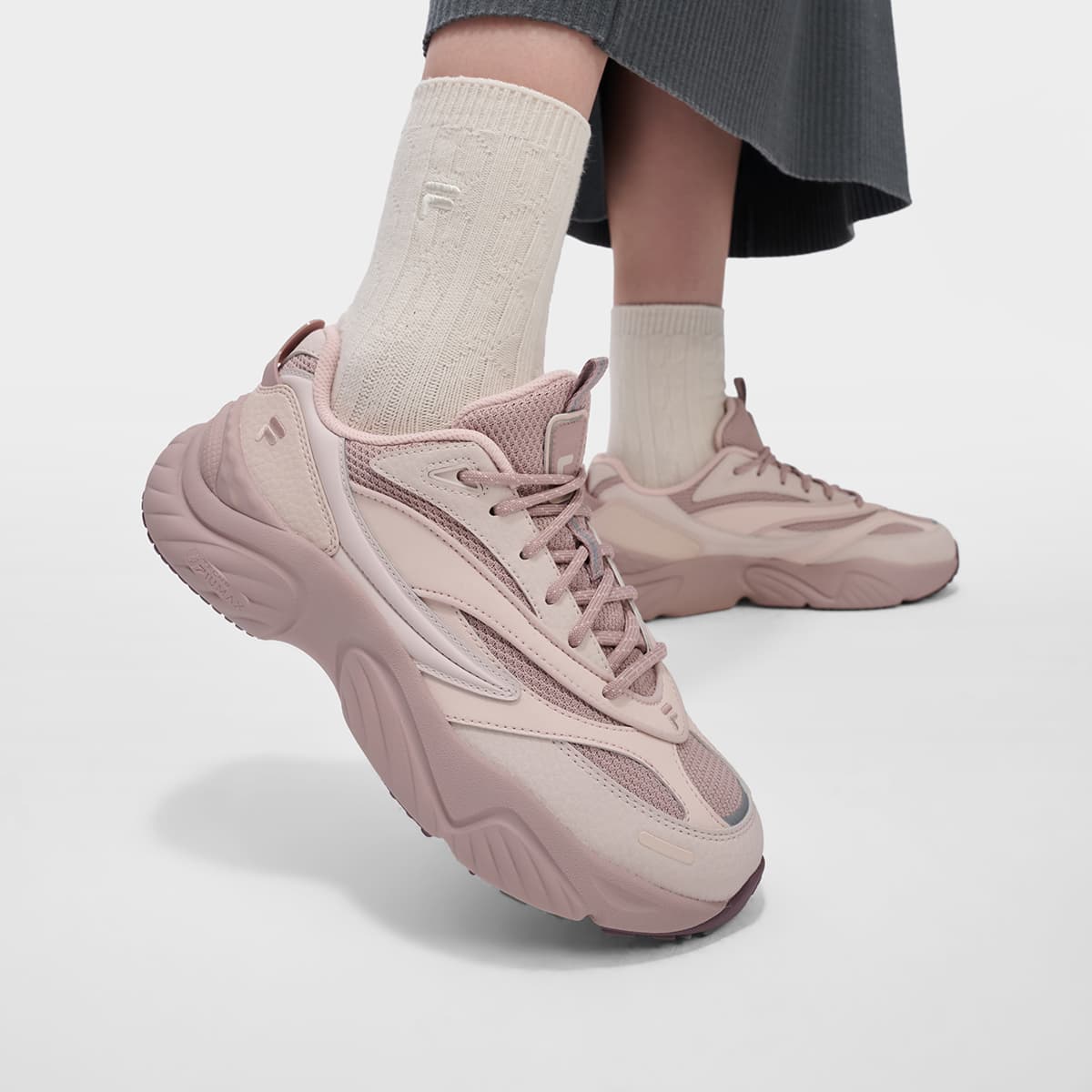 Кроссовки FILA FUSION WIDNY Лоу-топы массивные кроссовки женские грибной коричневый NAKED коричнево-розовый - изображение 8