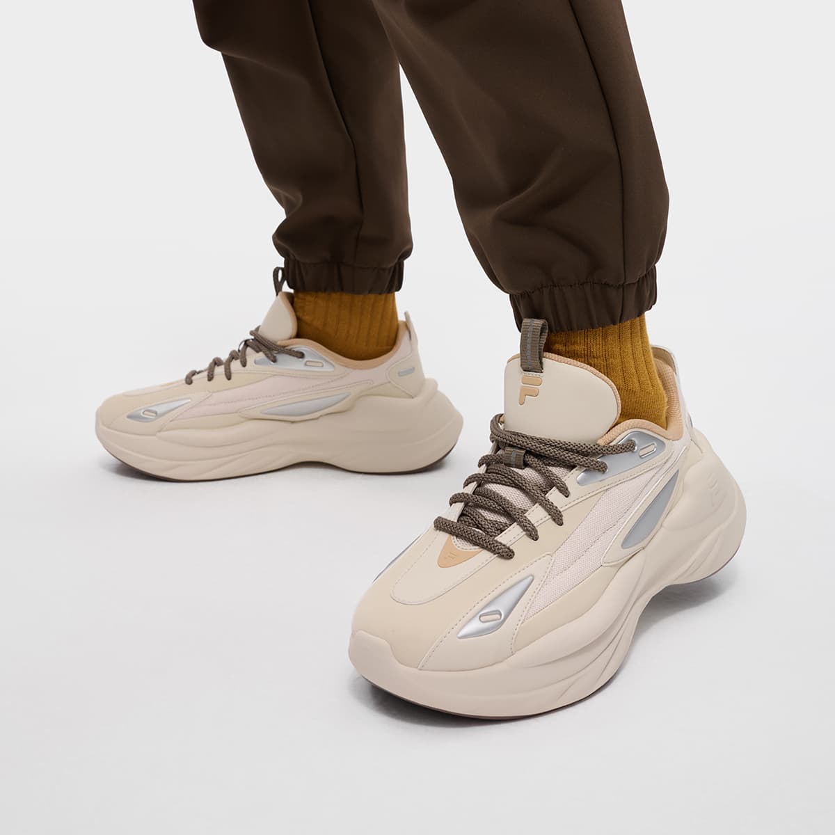 Кроссовки FILA FUSION BUZZARD Meteorite Shoes Текстиль Синтетическая кожа Низкий верх Повседневная обувь Мужская Латте коричневый - изображение 6