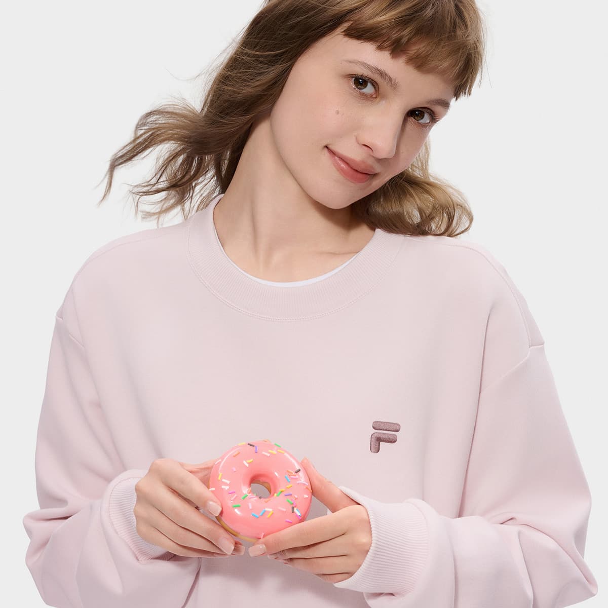 Кофта FILA FUSION FOB Свитшот Унисекс Персик Сказочный розовый - изображение 7