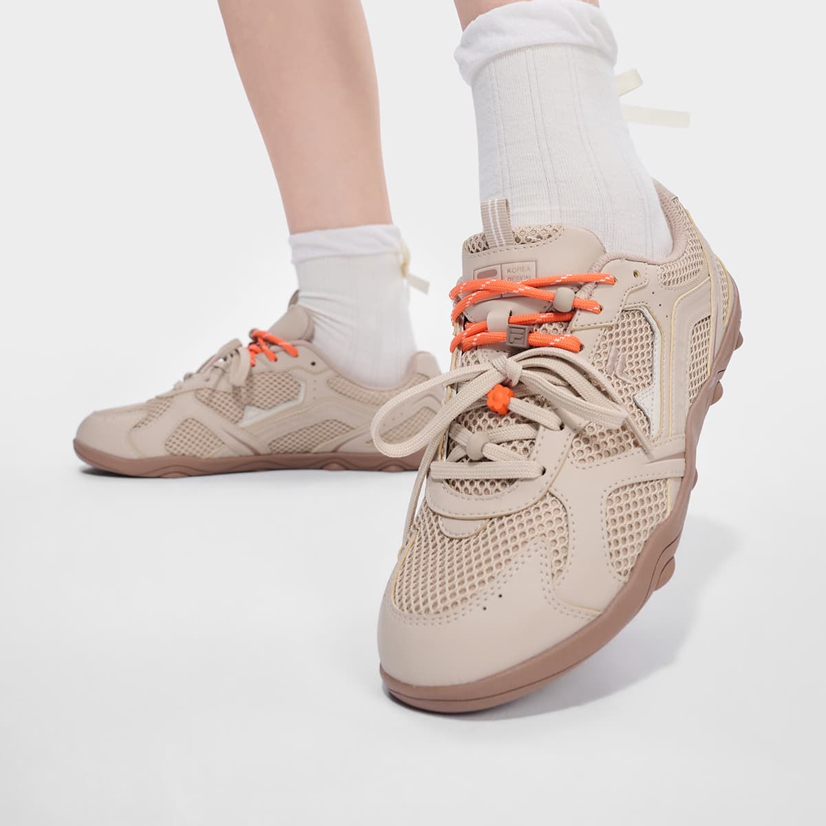 Кроссовки FILA FUSION Flora Дышащая Низкая Повседневная Обувь Женская Бежевая Абрикосовая - изображение 6