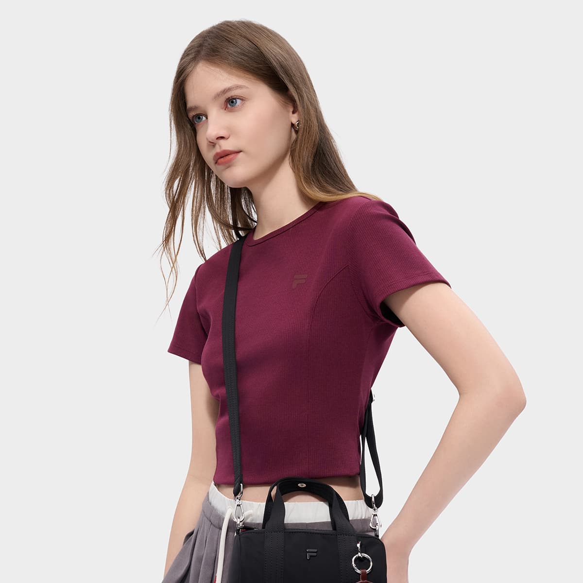 Футболка FILA FUSION FOB T Рубашка Женская Песочно-Бордовая - изображение 4