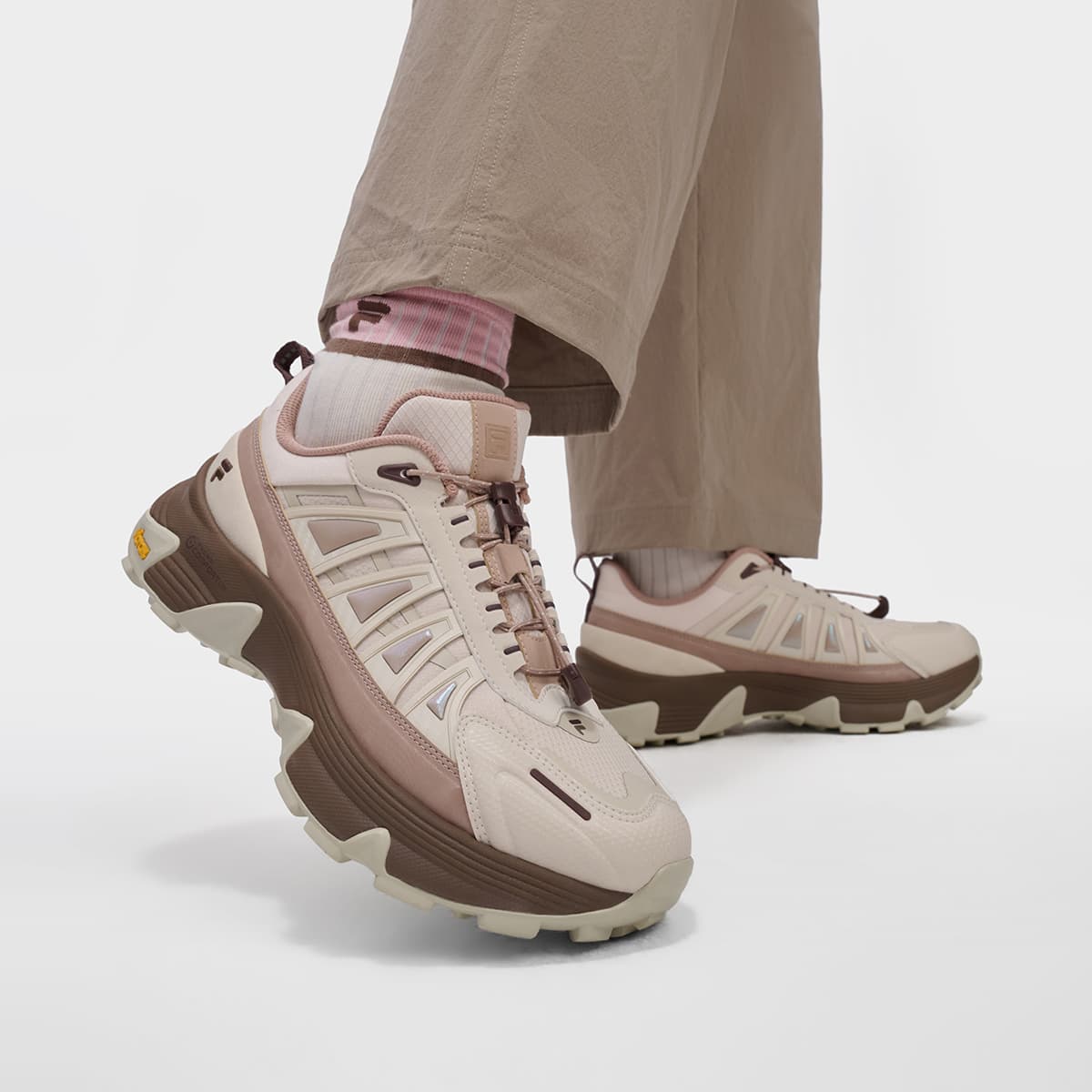 Кроссовки FILA FUSION COMO Y Уличная обувь Low Топ Березово-коричневый Теплый серый Коричневый Женские - изображение 8