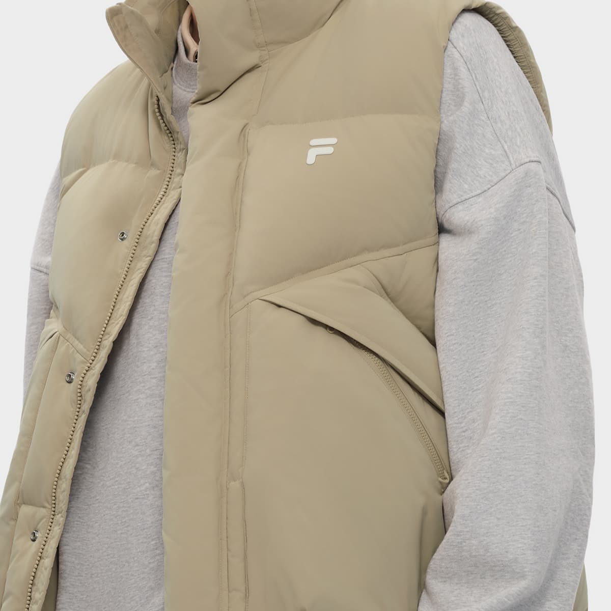 Зимняя куртка FILA FUSION FOBFILA X MOONGE Пуховик Унисекс Песок Земляной хаки - изображение 7