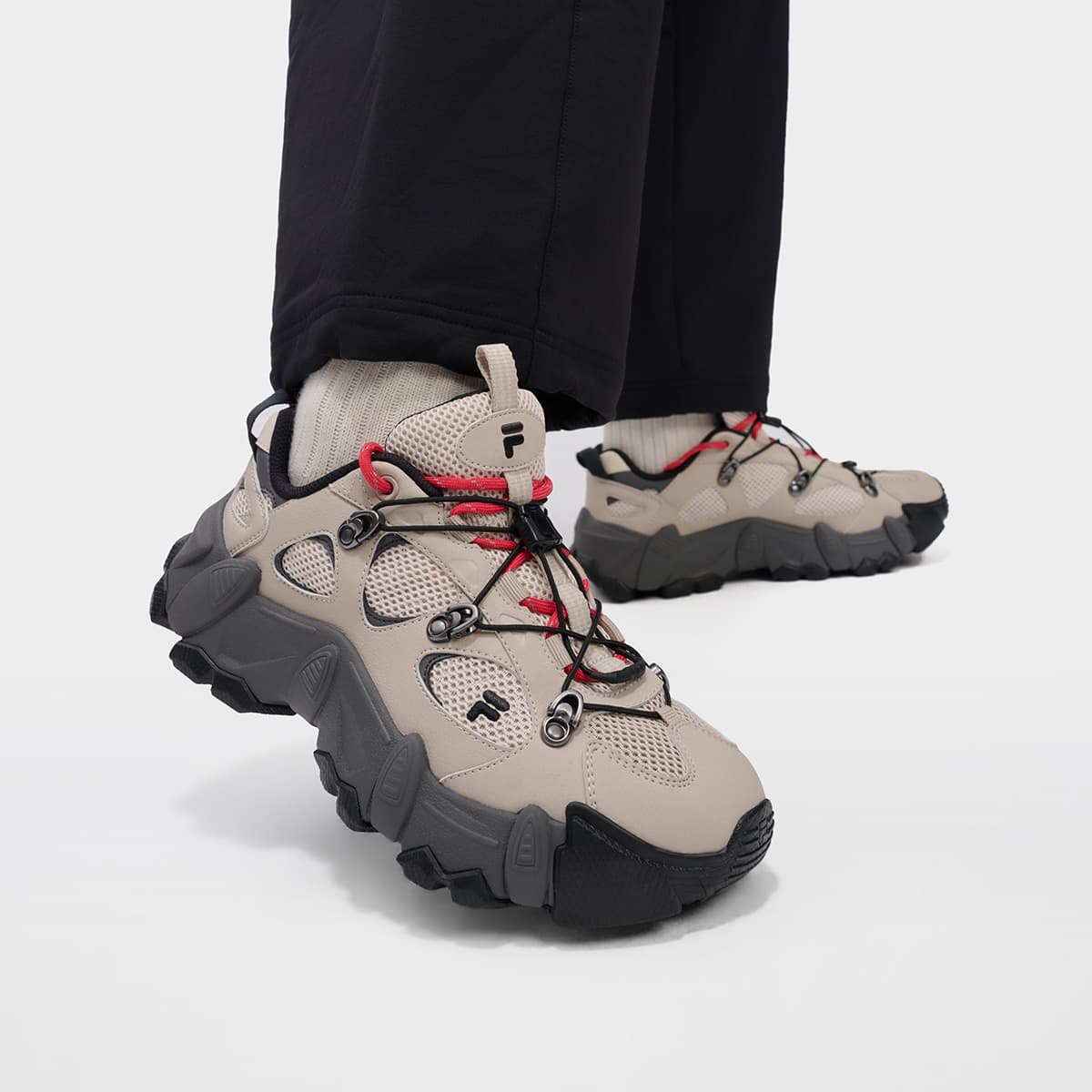 Кроссовки FILA FUSION Exocet Ii массивные кроссовки Low Top Миндально-молочный белый Перо-серый Женские - изображение 8