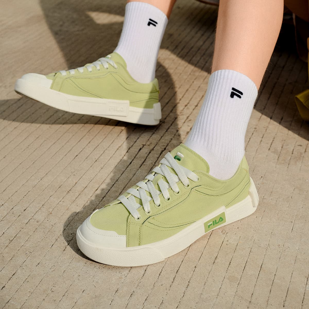 Кроссовки FILA FUSION ПЛА (POP) Скейтборд Обувь Женская Глянцевая Покрытие Зеленый - изображение 8