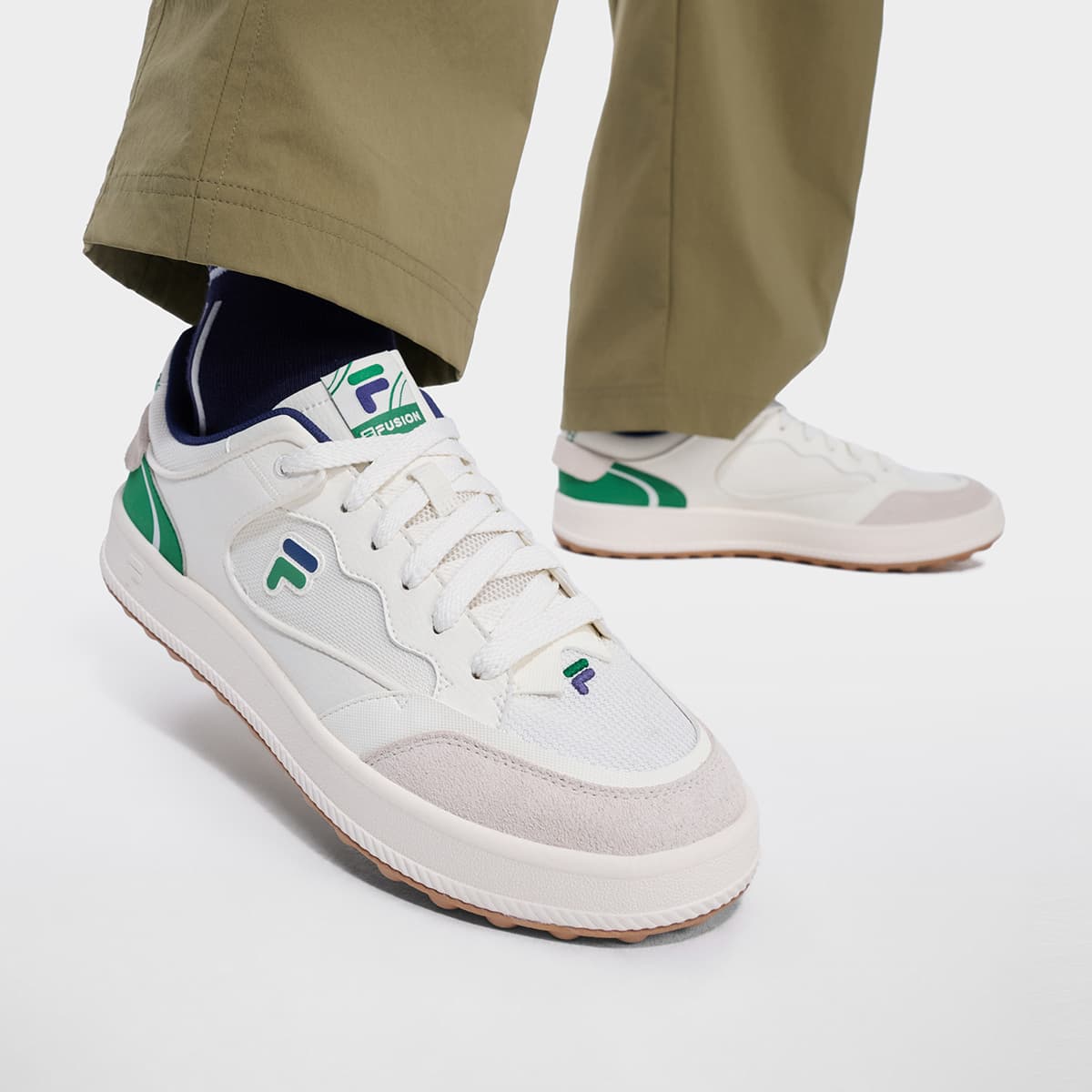 Кроссовки FILA FUSION FUGIO Скейтборд Кроссовки Низкий Топ Снег Трава Зеленый Мужской - изображение 8