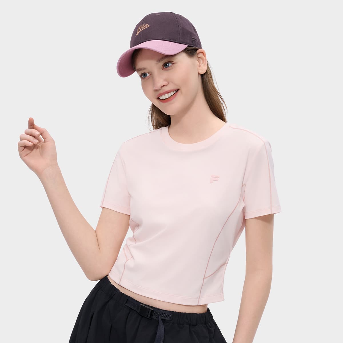 Футболка FILA FUSION FOB T Рубашка Женская Разборный обруч Марля Розовая - изображение 4