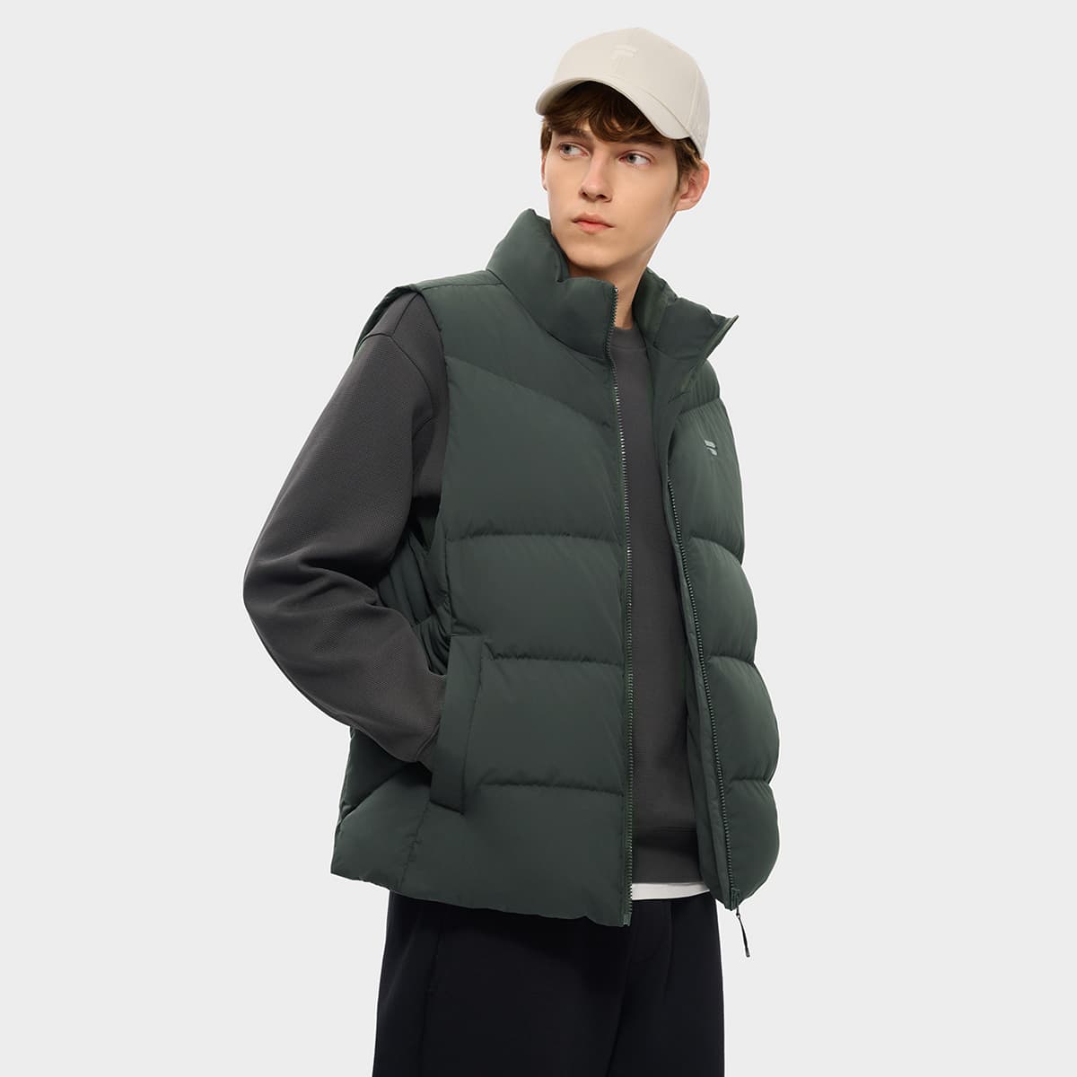 Куртка FILA FUSION FUSIONEER Пуховый жилет Мужской REEF Речно-каменный серый - изображение 7