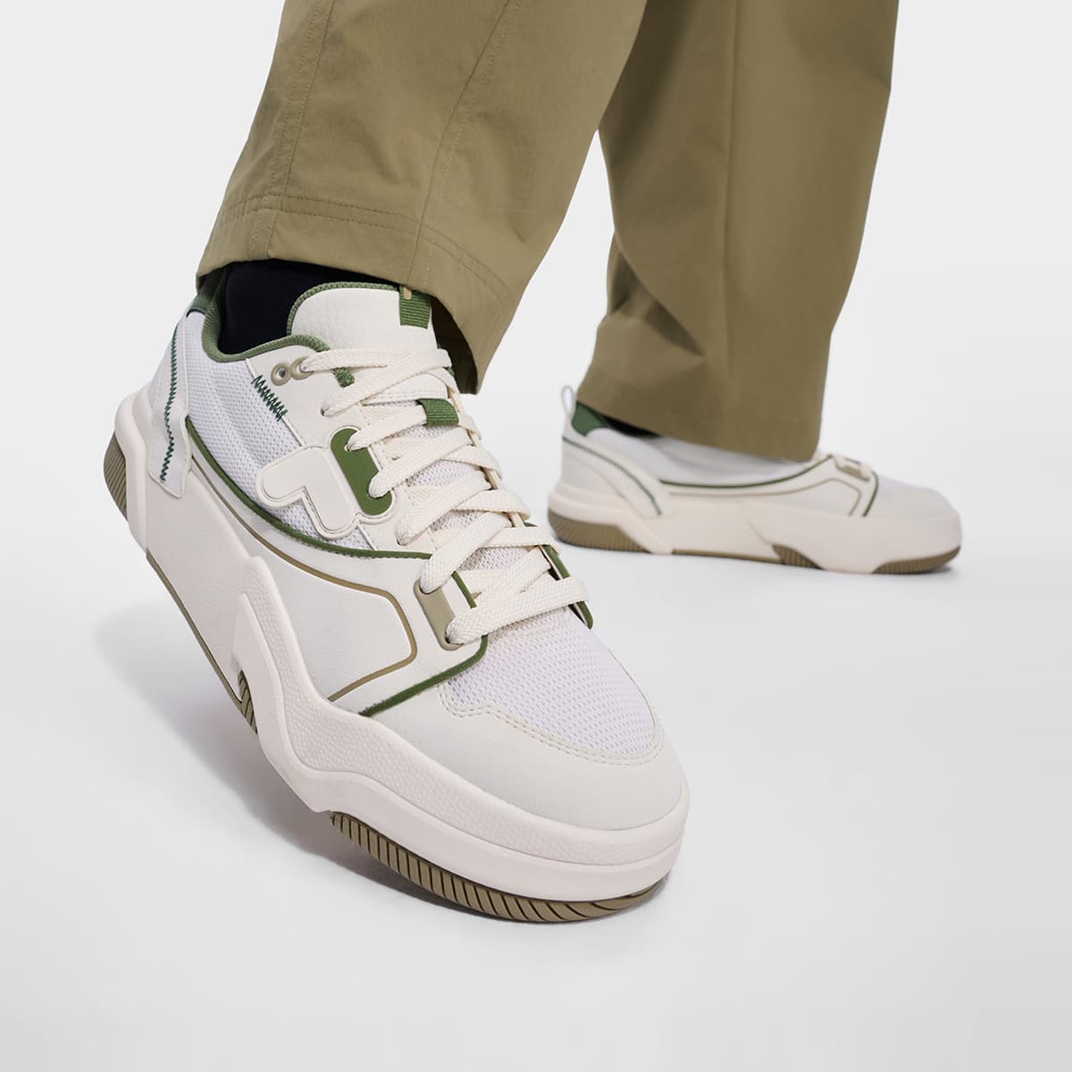 Кроссовки FILA FUSION GRIND Jump Skateboard Shoes Скейтборд Кроссовки Низкий Верх Плюшевая Пряжа Белый Яшма Мужской - изображение 8