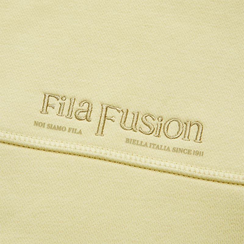 Худи FILA FUSION FOB Мягкий и Теплый Горчичный желтый Унисекс Толстовки - изображение 5
