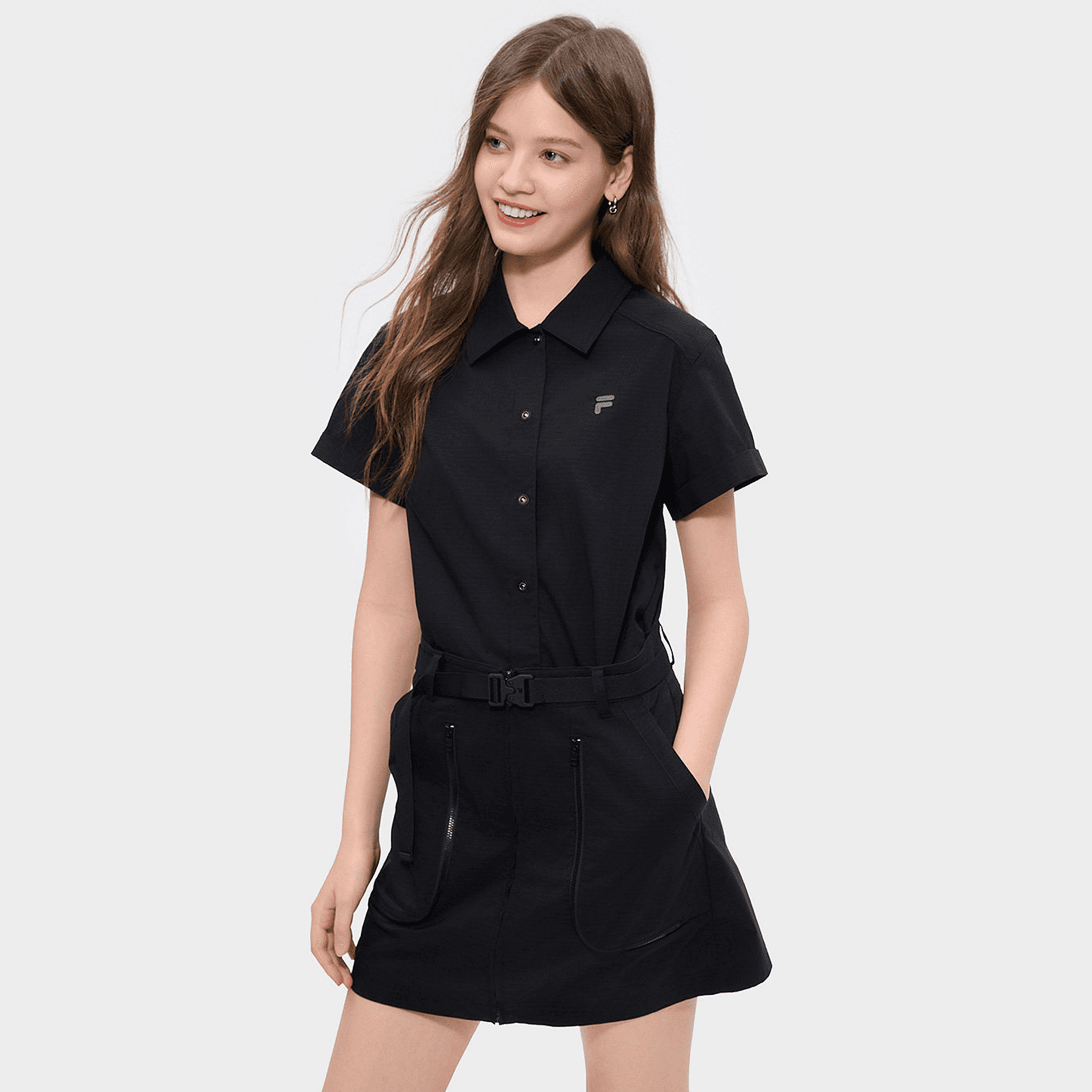 Платье FILA FUSION FILA FUSION X Короткое платье с короткими рукавами женское глубокий черный - изображение 4