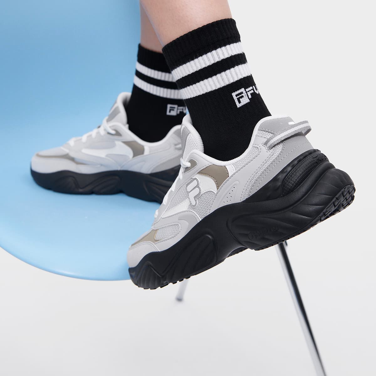 Кроссовки для бега FILA FUSION Conch II Conch Shoe Текстиль Синтетическая кожа Амортизация Износостойкие низкие беговые кроссовки - изображение 7