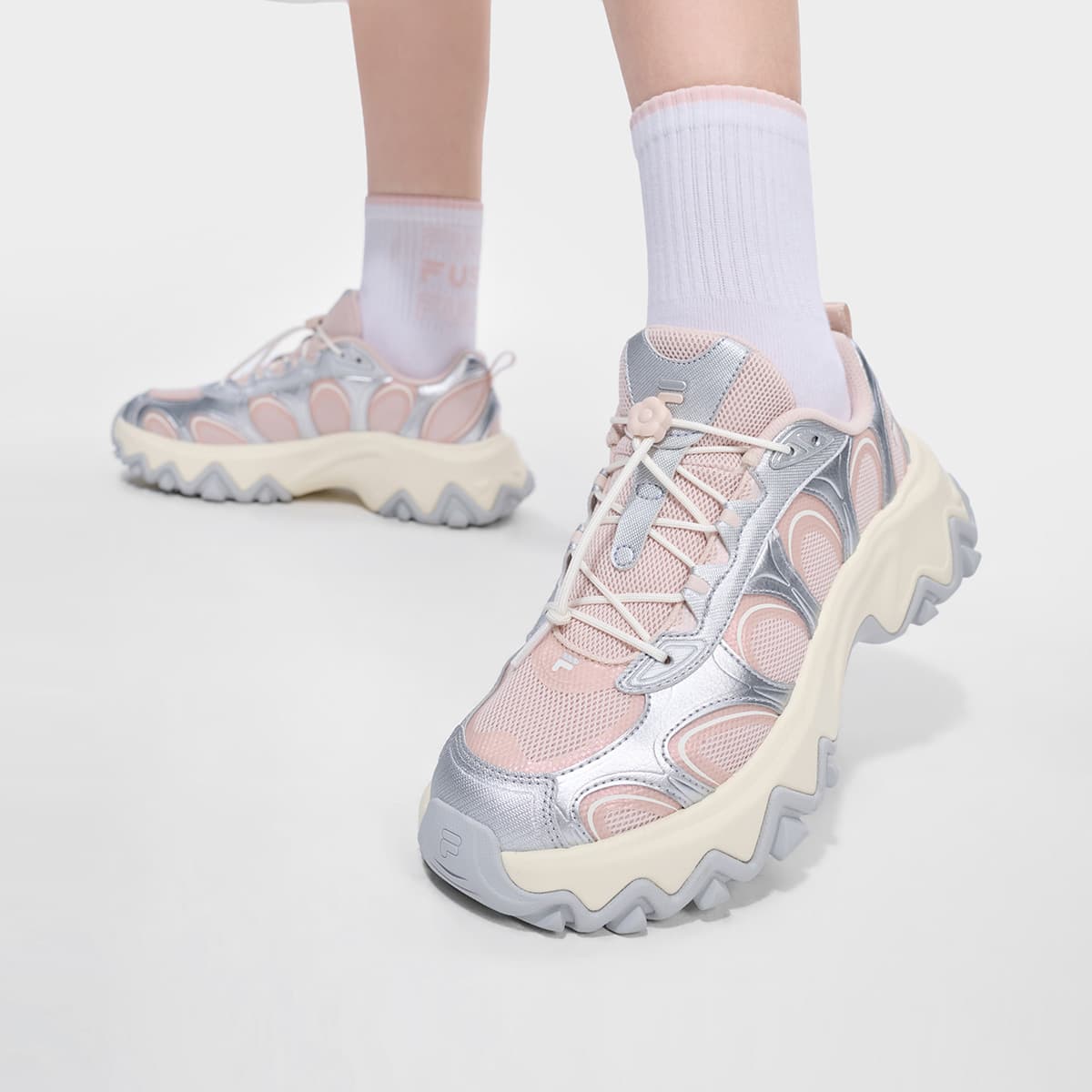 Кроссовки FILA FUSION Lilia Массивные кроссовки Низкий Топ Телесный Коричневый Розовый Космический Серебряный Женские - изображение 7