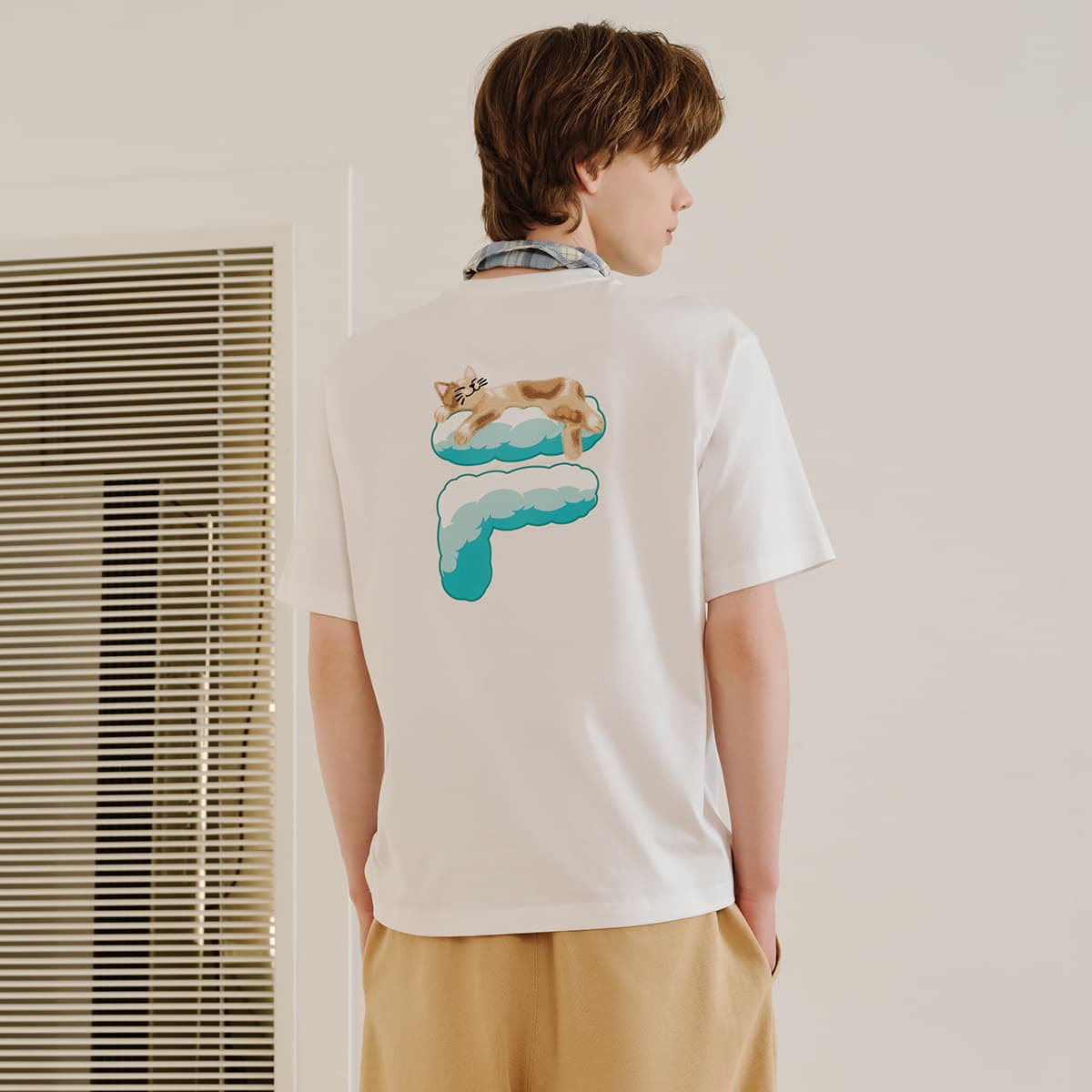 Футболка FILA FUSION FOB Футболки с короткими рукавами Унисекс Стандартный белый - изображение 5