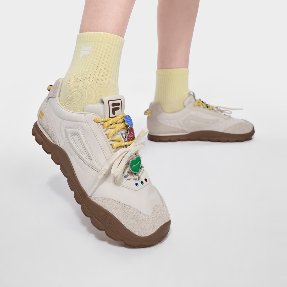 Кроссовки FILA FUSION BOBO BLING FOOTBALL Повседневная обувь Низкий Топ Арктический Волк Белый Топленое масло Коричневый Женские - изображение 8