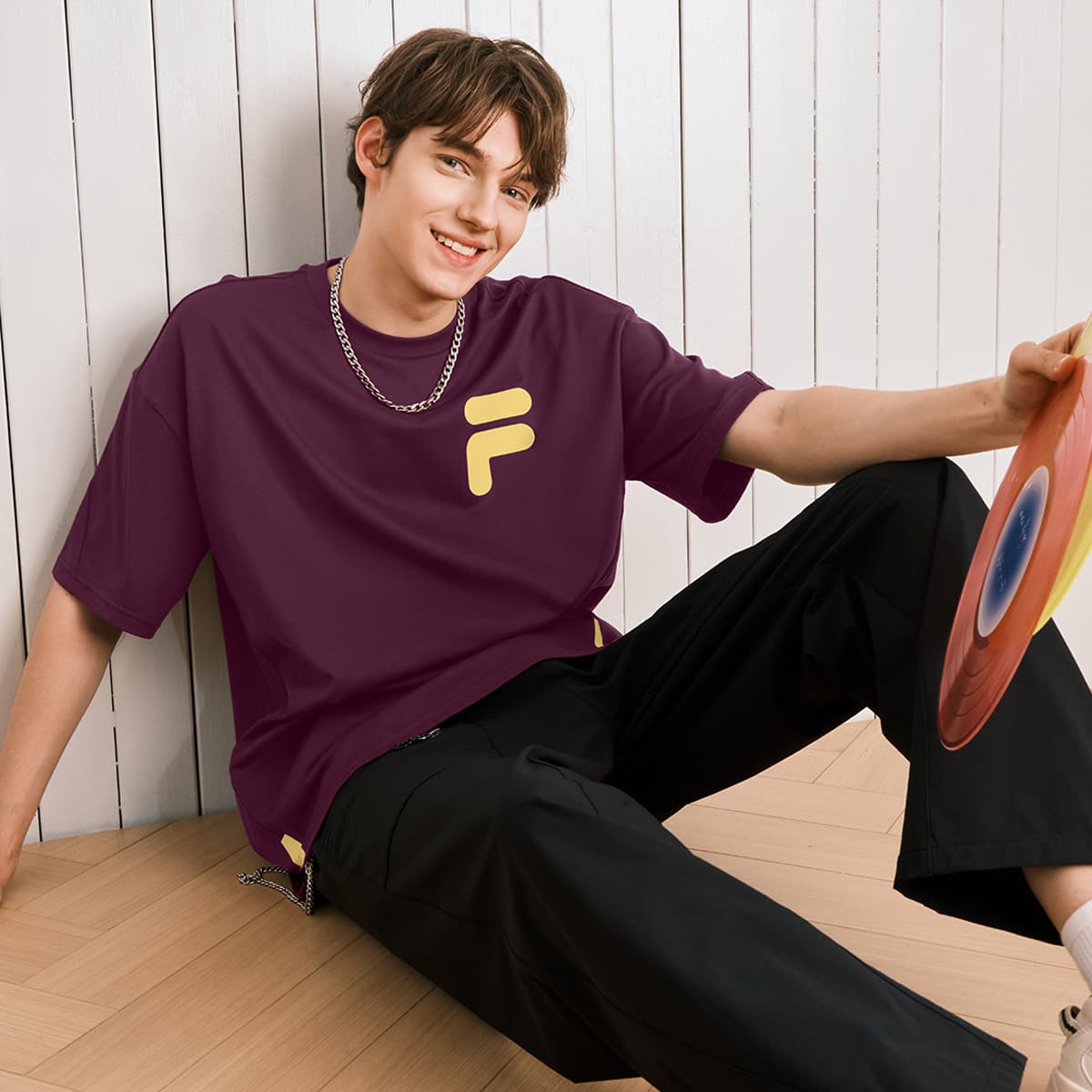 Футболка FILA FUSION T Рубашка Унисекс Песочно-Бордовый - изображение 6