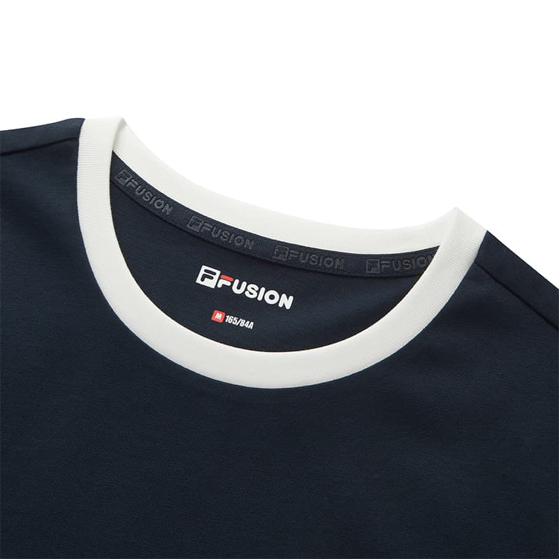 Футболка FILA FUSION FOB Короткий рукав T-рубашка Женская Драгоценный камень Темно-синий - изображение 3