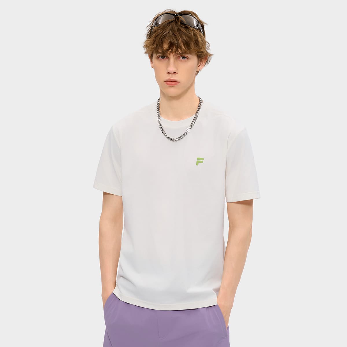 Футболка FILA FUSION URBAN TECH Короткий рукав Мужская футболка Cloud White - изображение 3
