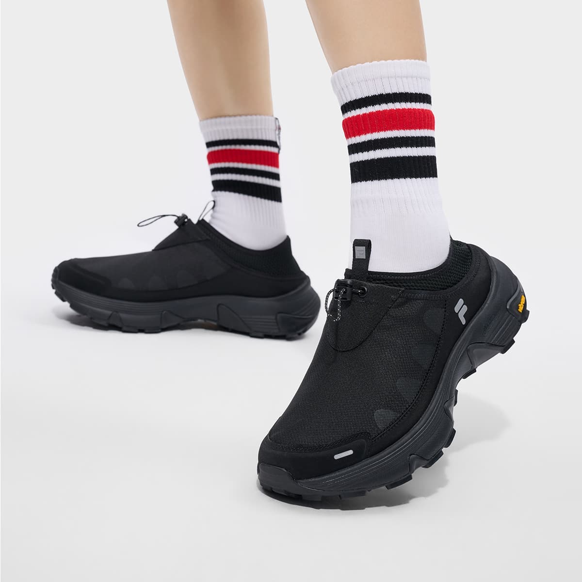 Кроссовки FILA FUSION COMO Y SLIPON Синтетическая кожа устойчивая к истиранию дышащая легкая уличная обувь мужская черная - изображение 7
