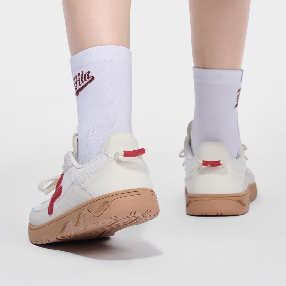 Кроссовки FILA FUSION GITA SLIM Скейтборд Кроссовки Низкий Топ Снег Strong Красный перечный Женские - изображение 8