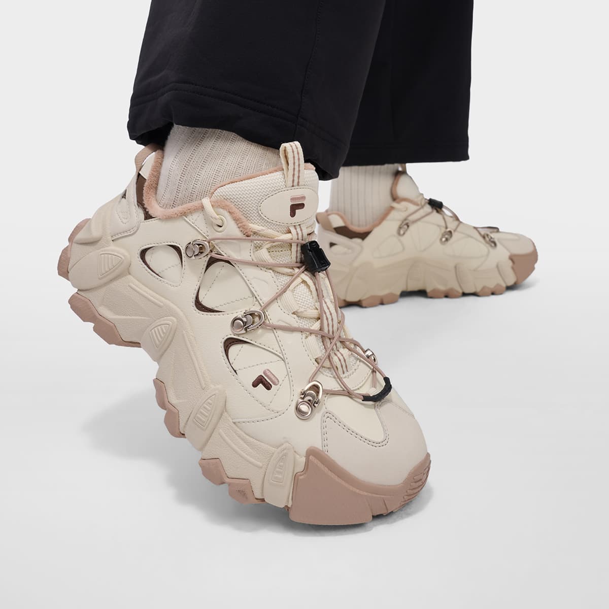 Кроссовки FILA FUSION Exocet Ii массивные кроссовки Low Top винтажный белый кофейный женский - изображение 8