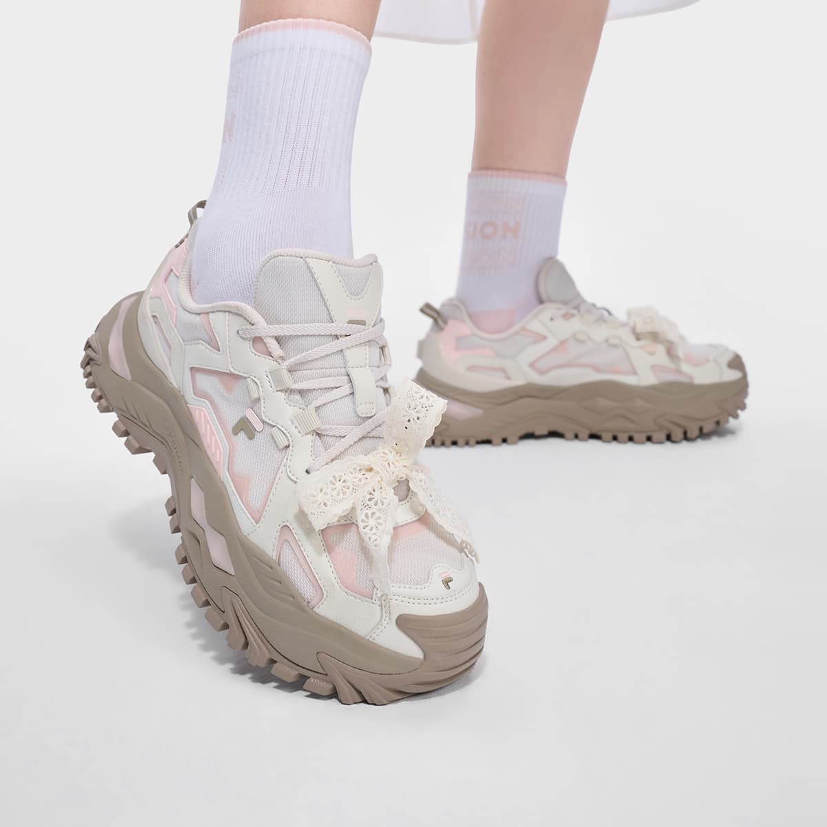 Кроссовки FILA FUSION BIANCO DX массивные кроссовки женские ярко-серый облачно-розовый - изображение 8