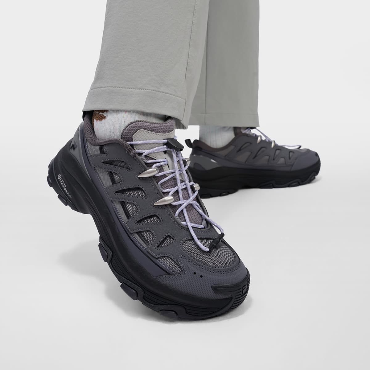 Кроссовки FILA FUSION COMO U Текстиль Синтетическая кожа Низкий верх Уличная обувь Женская Каменно-серый Черно-серый - изображение 8